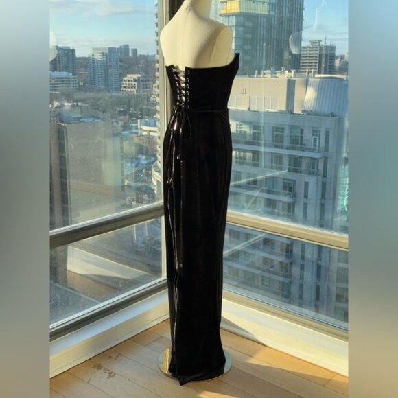 🆕 BRONX & BANCO 🧿 NWOT Florentina Corset Gown, Black Velvet, Sz S US 4 - Picture 6 of 13